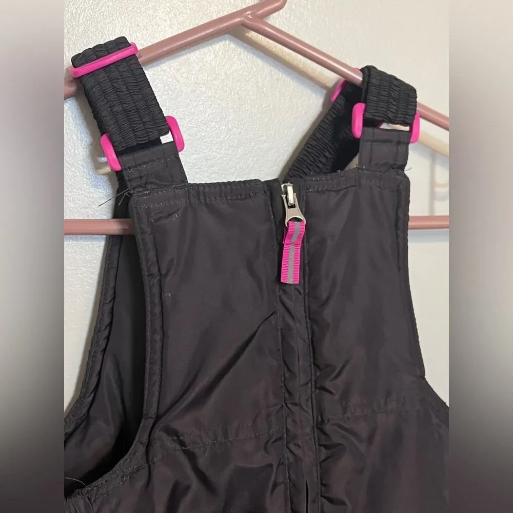 Arctic Quest AQ Girls Set Fleece Jacket and Bibs Snowpants Pink Gray Kids 3T